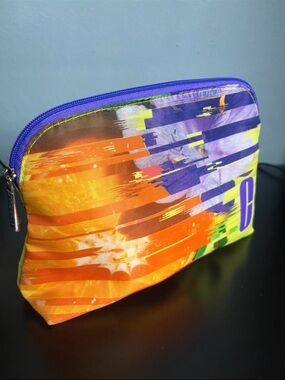 Clinique Vibrant Orange Purple Yellow Cosmetic Pouch